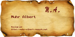 Muhr Albert névjegykártya